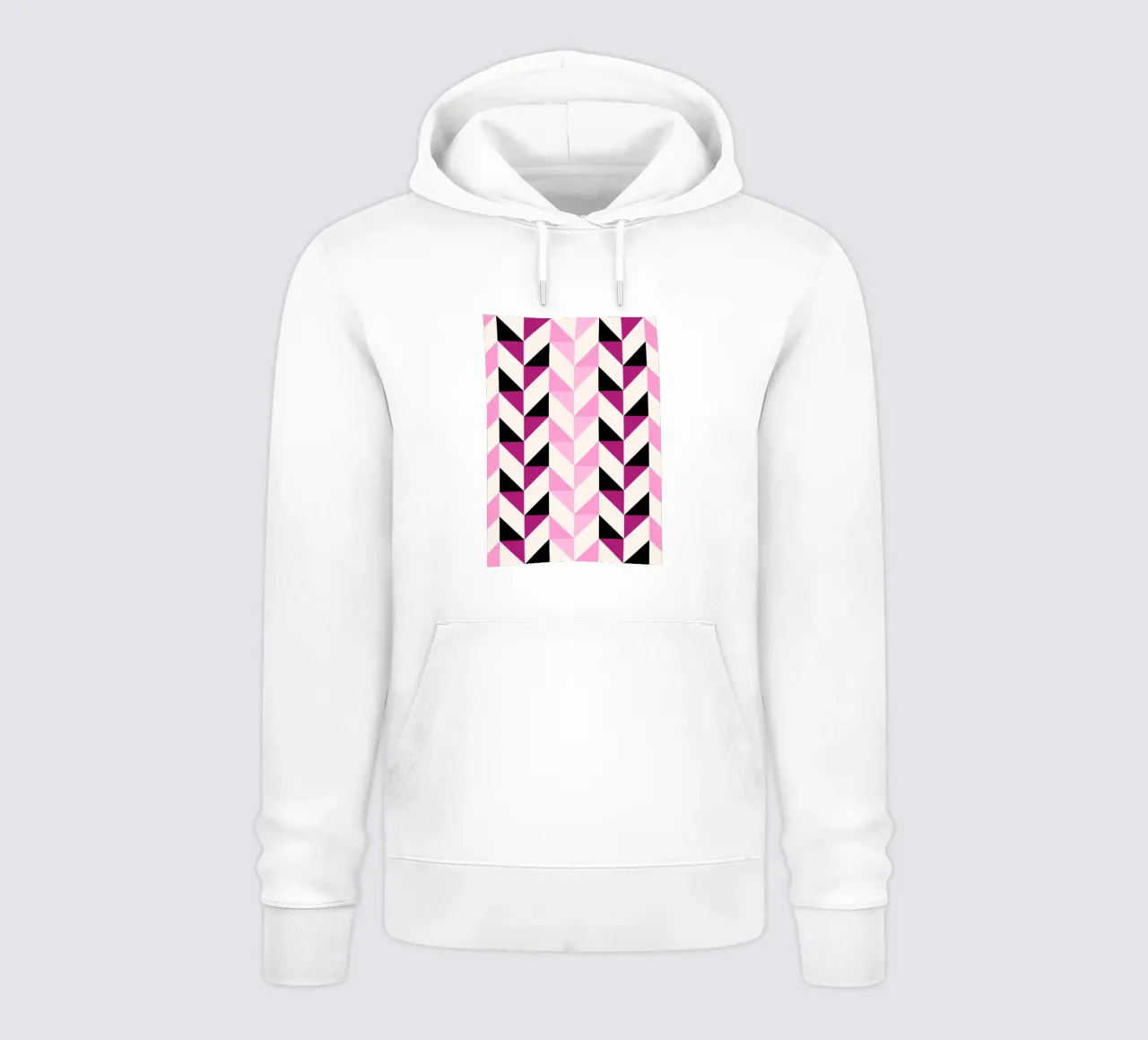 Spina di pesce moderna: Chevron geometrico, rosa e nero Trend Ar felpa con cappuccio da NorwesClub