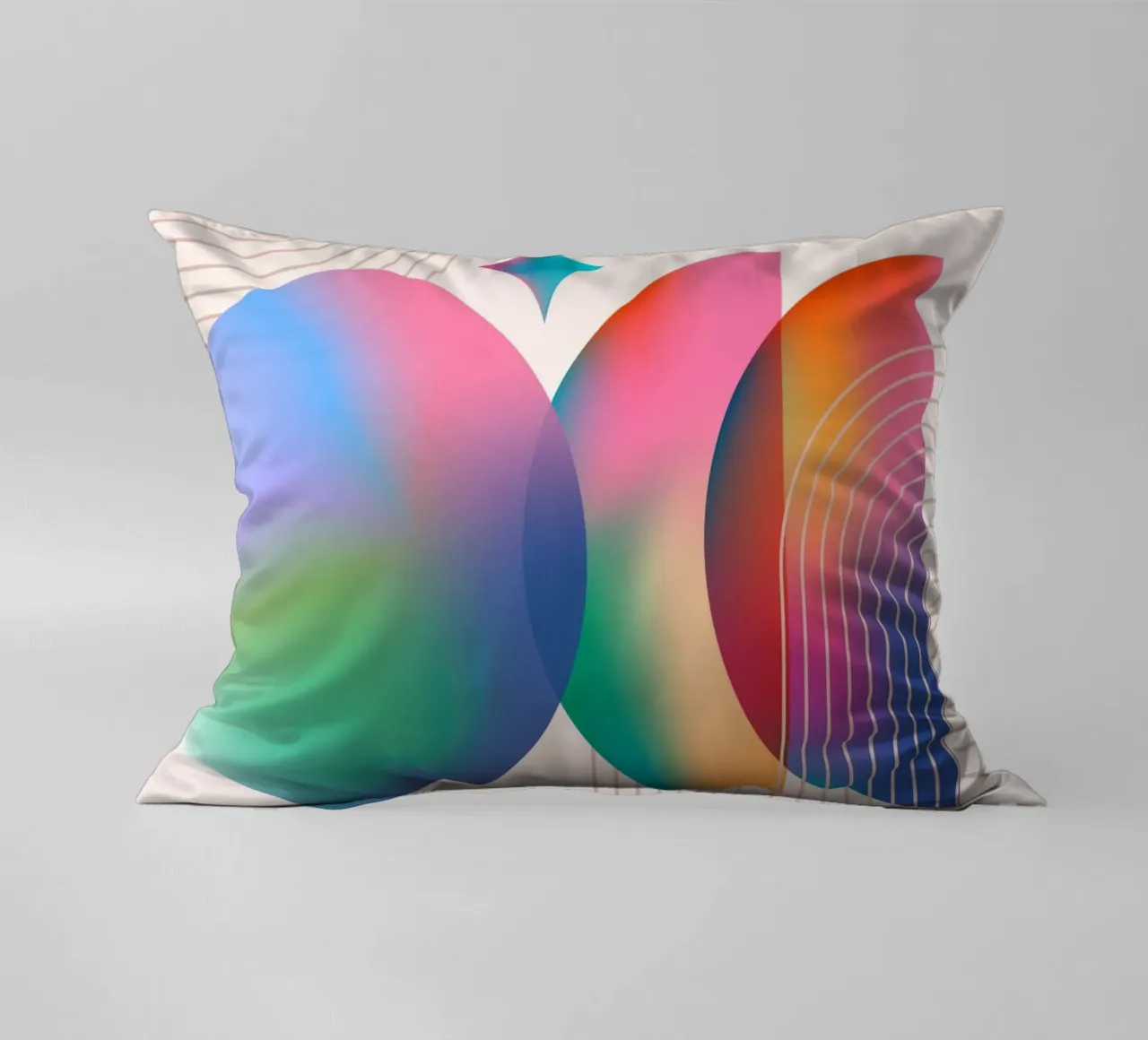 Psychedelic Gradient: Abstract Dreamy Shapes, Aura Aesthetic decorative cushion by NorwesClub