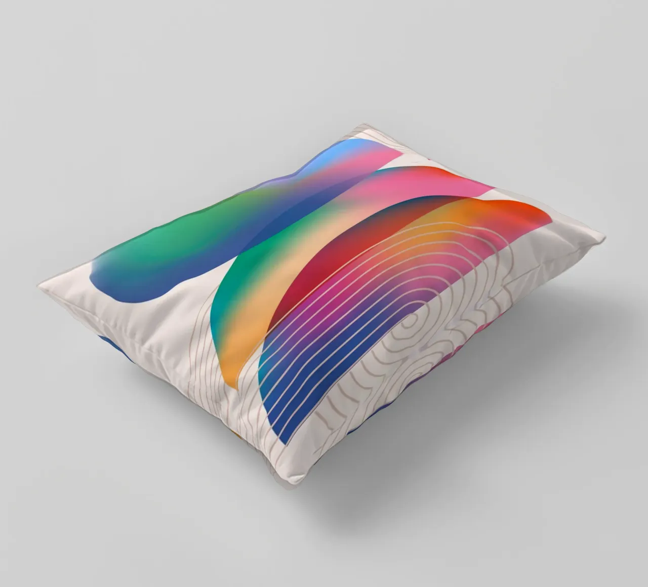 Psychedelic Gradient: Abstract Dreamy Shapes, Aura Aesthetic decorative cushion by NorwesClub