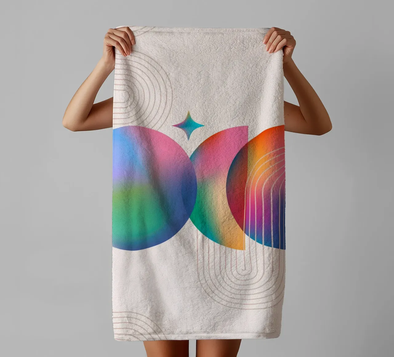 Psychedelic Gradient: Abstract Dreamy Shapes, Aura Aesthetic towel by NorwesClub