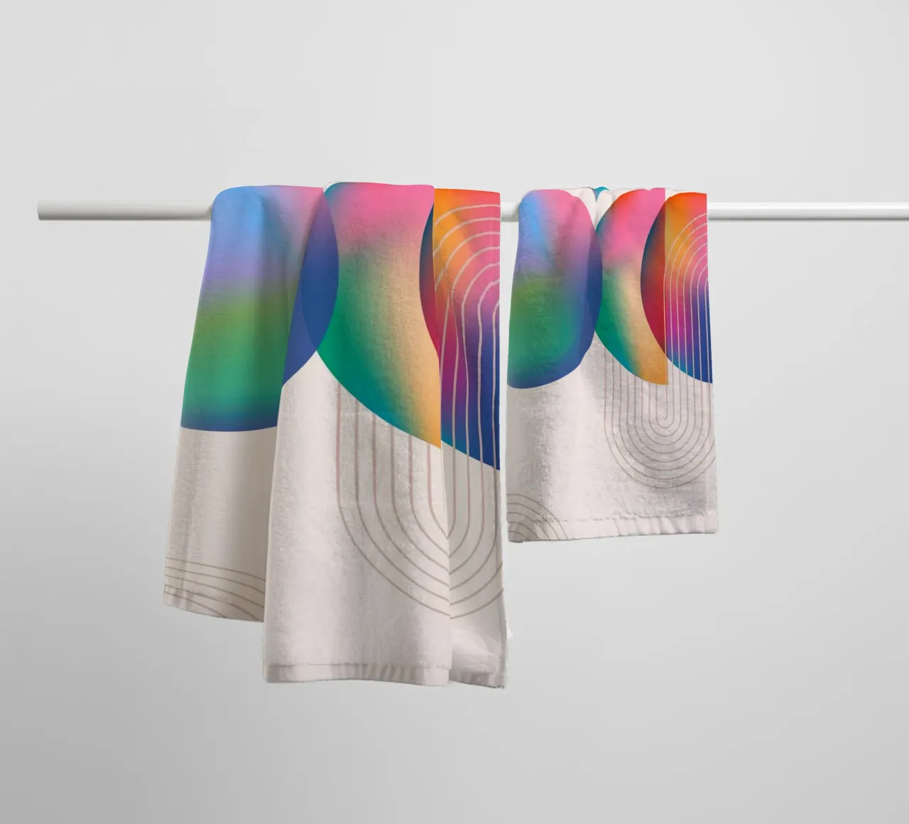 Psychedelic Gradient: Abstract Dreamy Shapes, Aura Aesthetic towel by NorwesClub