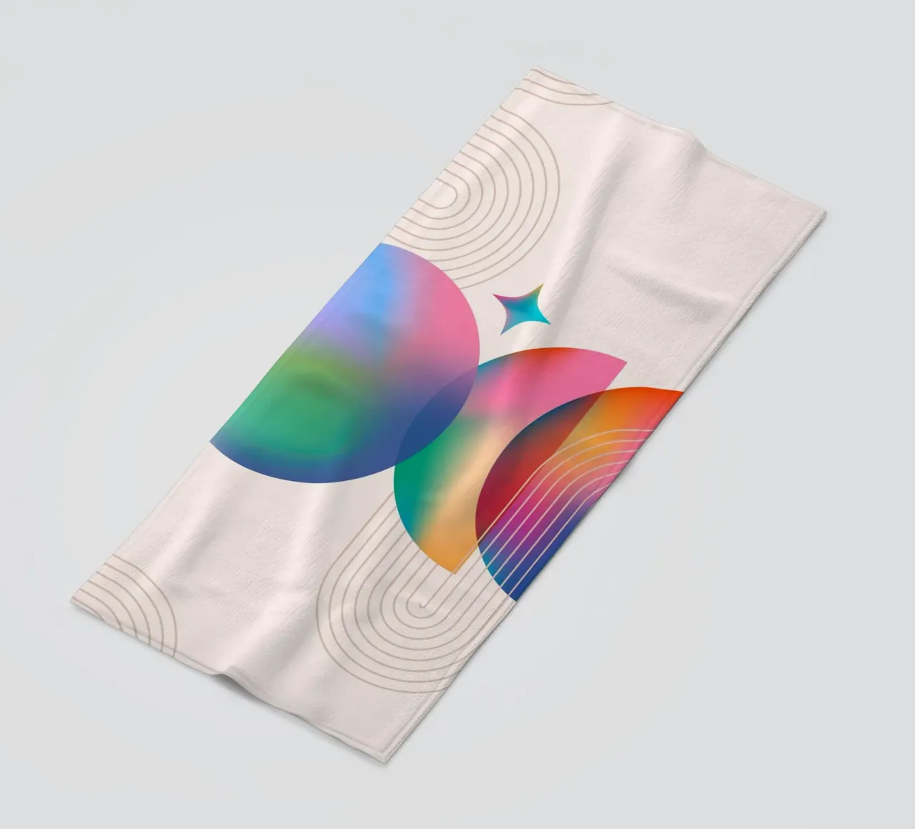 Psychedelic Gradient: Abstract Dreamy Shapes, Aura Aesthetic beach towel by NorwesClub