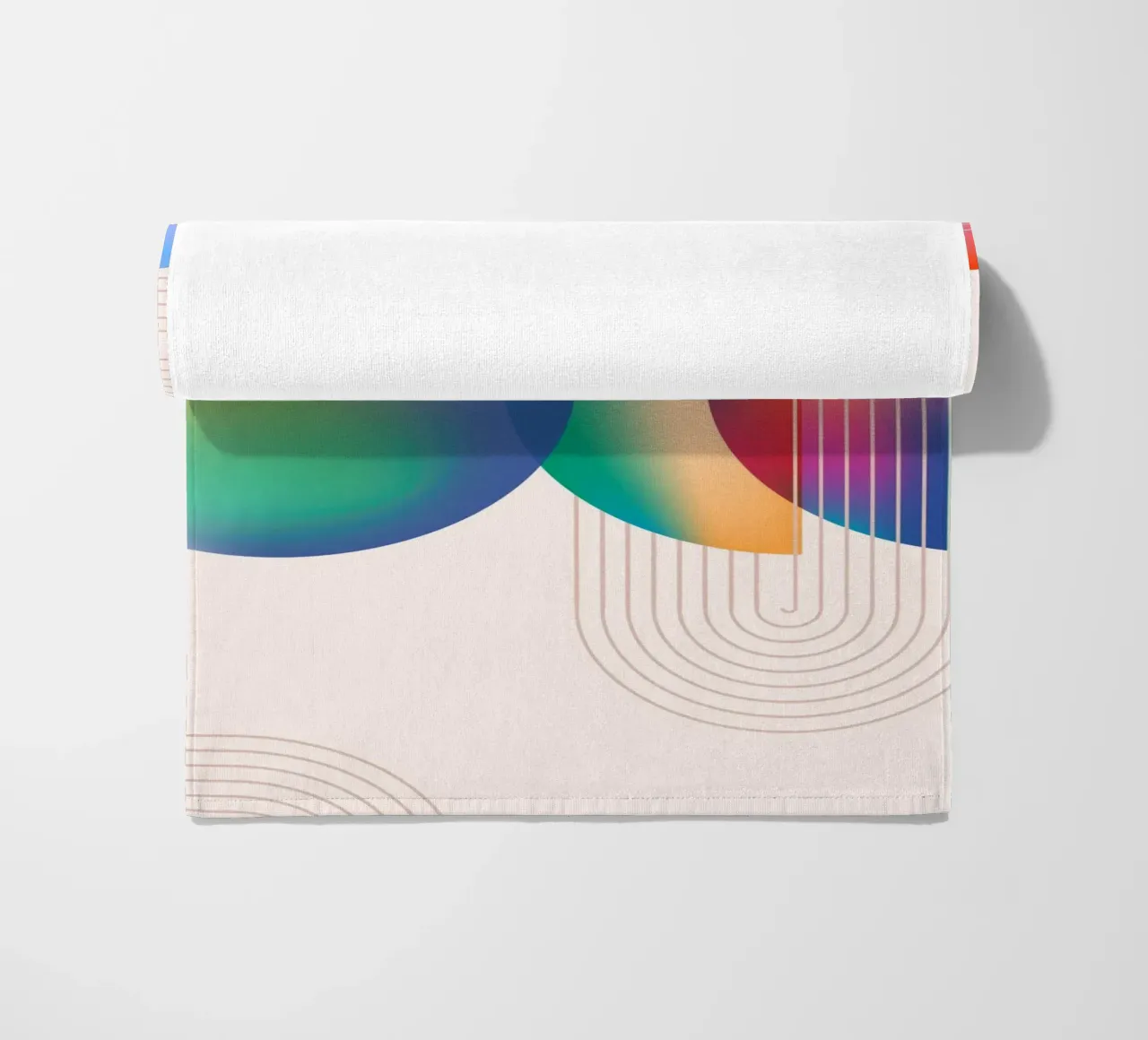 Psychedelic Gradient: Abstract Dreamy Shapes, Aura Aesthetic beach towel by NorwesClub