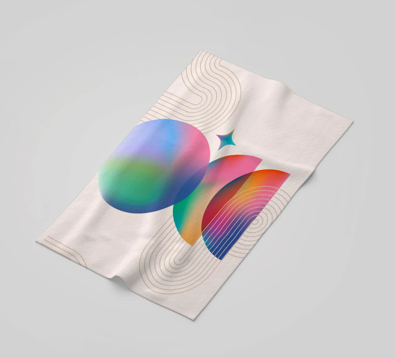 Psychedelic Gradient: Abstract Dreamy Shapes, Aura Aesthetic beach towel by NorwesClub