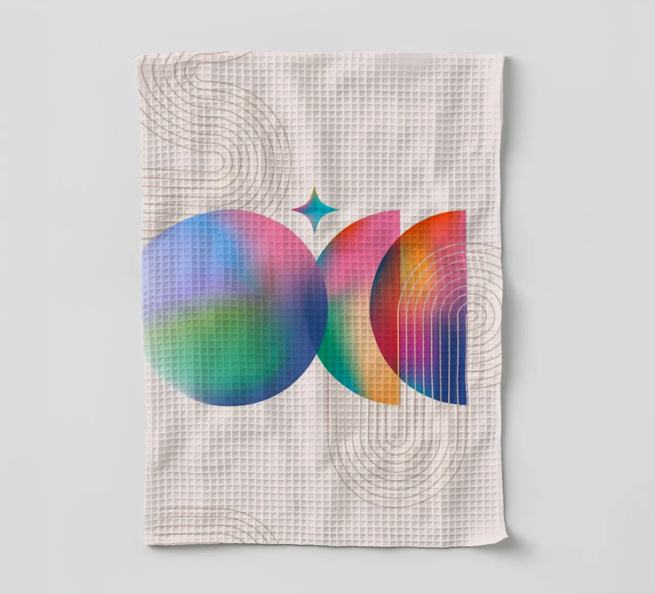Psychedelic Gradient: Abstract Dreamy Shapes, Aura Aesthetic tea towel by NorwesClub