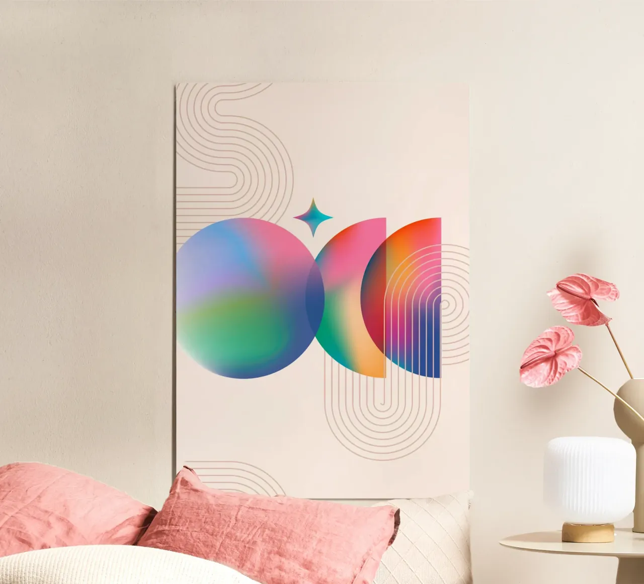 Psychedelisch verloop: Abstracte Dromerige Vormen, Aura Esthetiek hahnemühle van NorwesClub