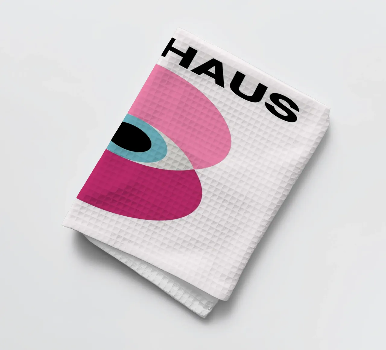 Bauhaus Eye Pink: Ikone der Moderne, abstrakter geometrischer Trend Geschirrtuch von NorwesClub