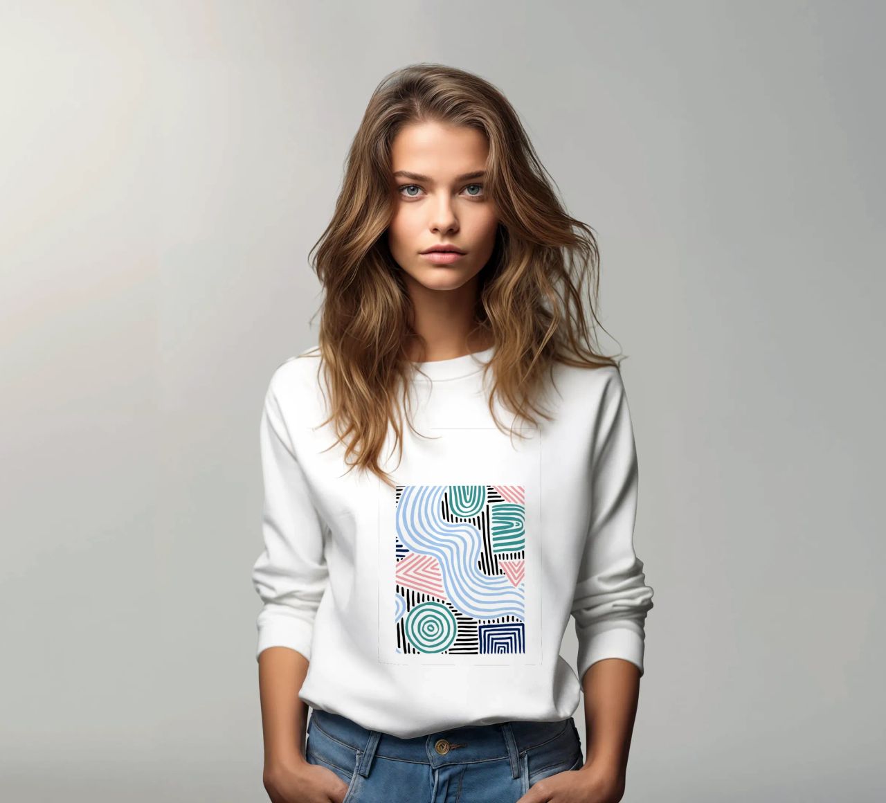 Freeform Abstract: linee e forme disegnate a mano, tendenza moderna A felpa da NorwesClub