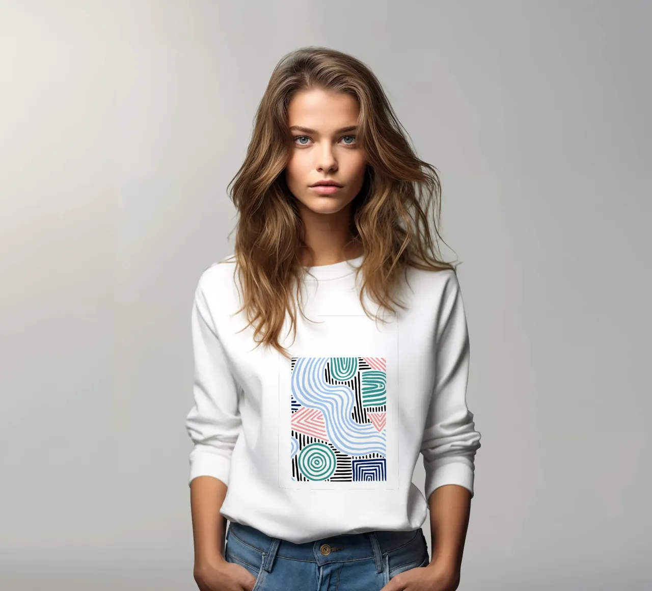Abstracto de forma libre: líneas y formas dibujadas a mano, tendencia moderna A sudadera de NorwesClub