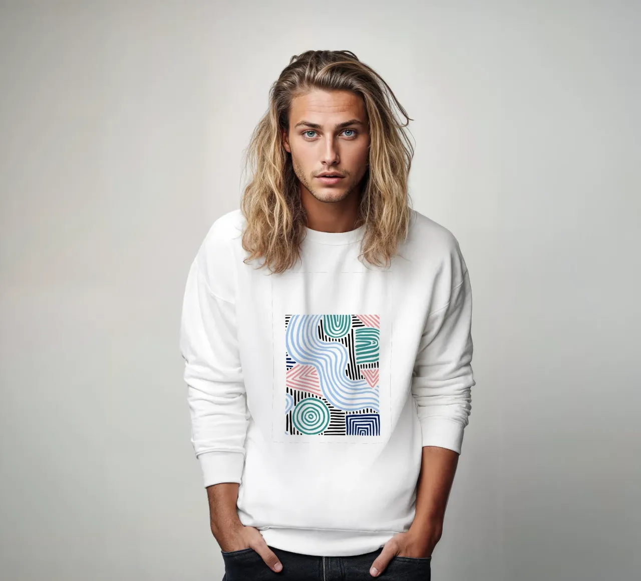 Abstracto de forma libre: líneas y formas dibujadas a mano, tendencia moderna A sudadera de NorwesClub