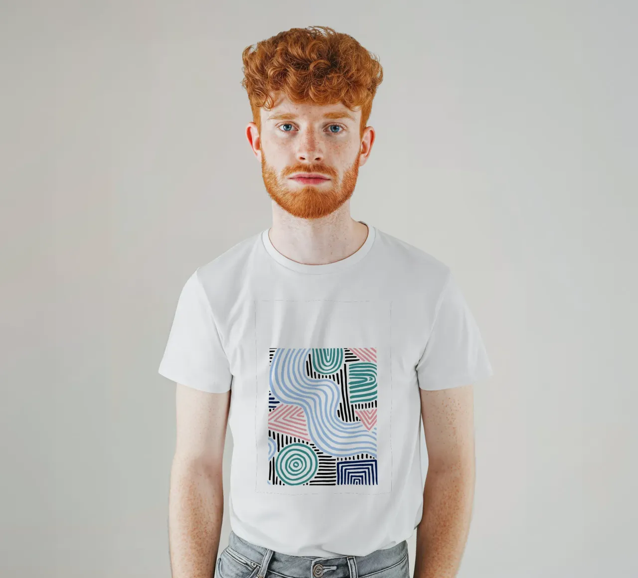 Freeform Abstract: linee e forme disegnate a mano, tendenza moderna A t-shirt da NorwesClub