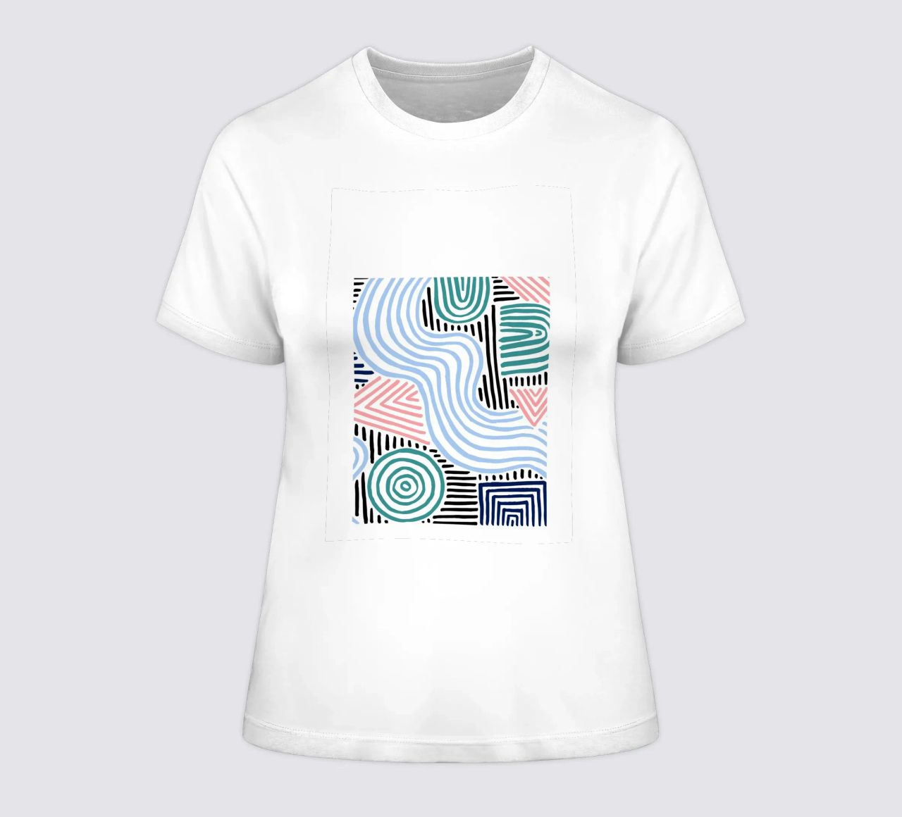 Freeform Abstract: linee e forme disegnate a mano, tendenza moderna A t-shirt da donna da NorwesClub