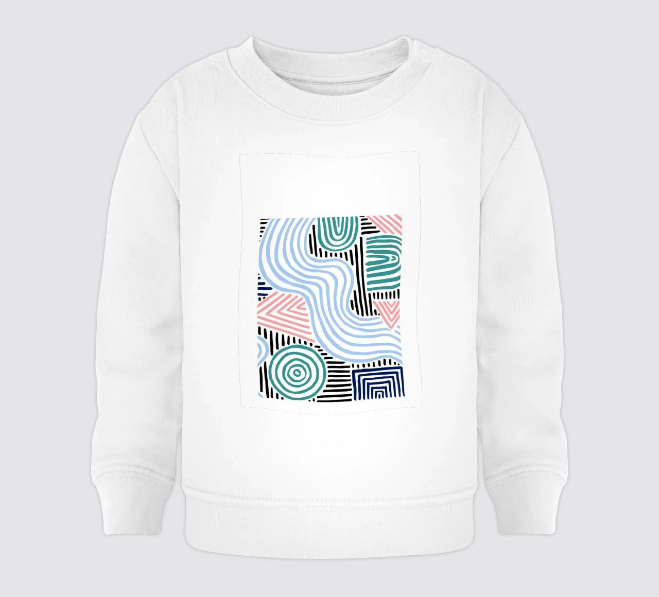 Freeform Abstract: linee e forme disegnate a mano, tendenza moderna A felpa neonato da NorwesClub
