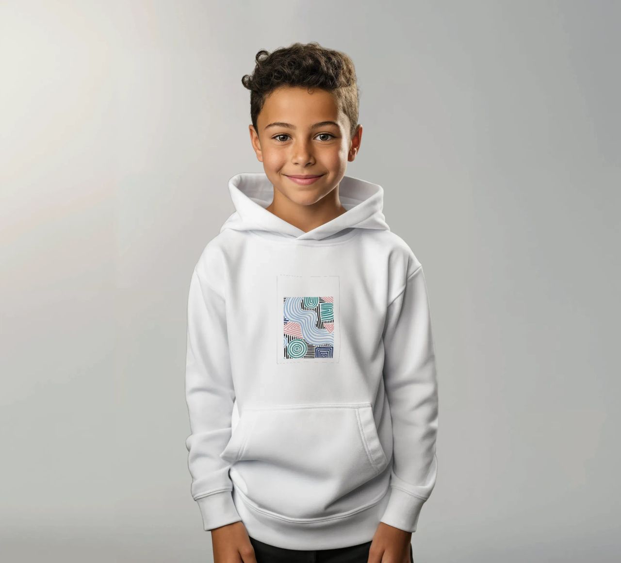 Freeform Abstract: linee e forme disegnate a mano, tendenza moderna A felpa bambino con cappuccio da NorwesClub