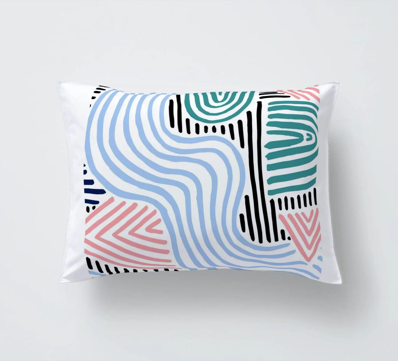 Freeform Abstract: linee e forme disegnate a mano, tendenza moderna A cuscino da NorwesClub