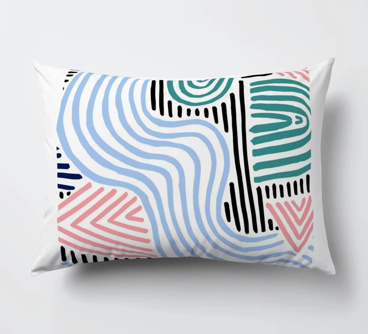 Freeform Abstract: linee e forme disegnate a mano, tendenza moderna A cuscino da NorwesClub