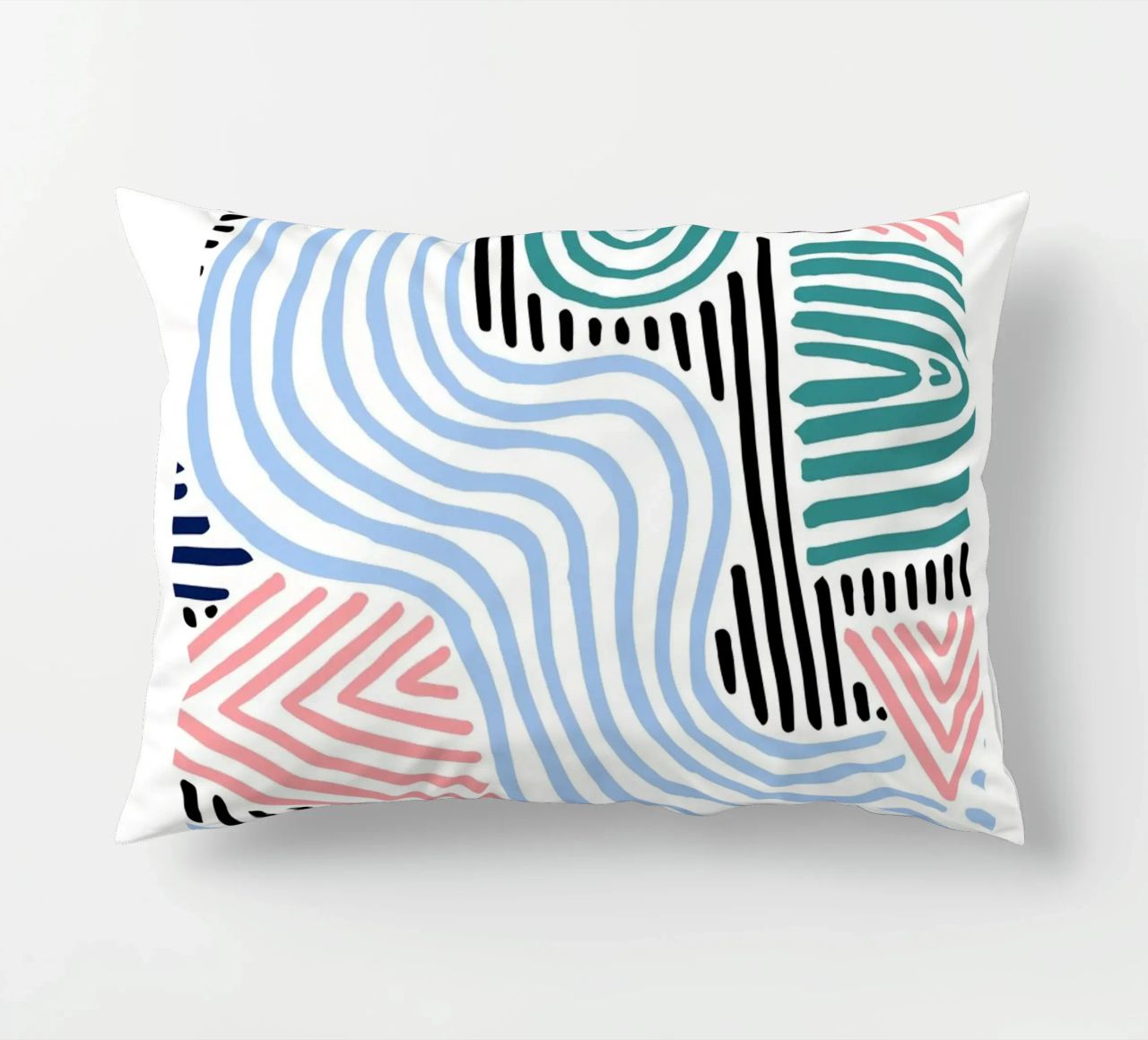 Freeform Abstract: linee e forme disegnate a mano, tendenza moderna A cuscino da NorwesClub