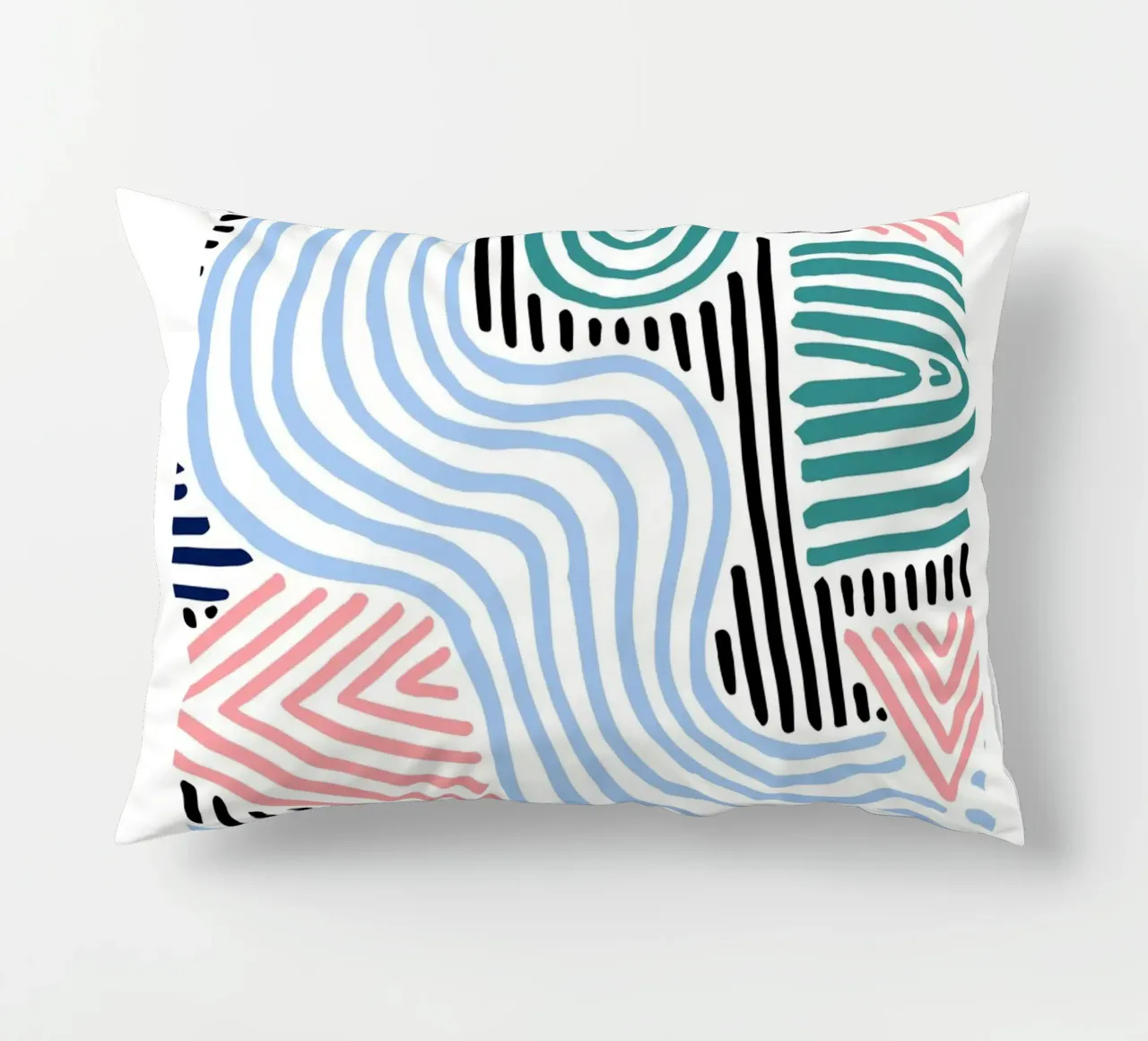 Freeform Abstract: linee e forme disegnate a mano, tendenza moderna A cuscino da NorwesClub