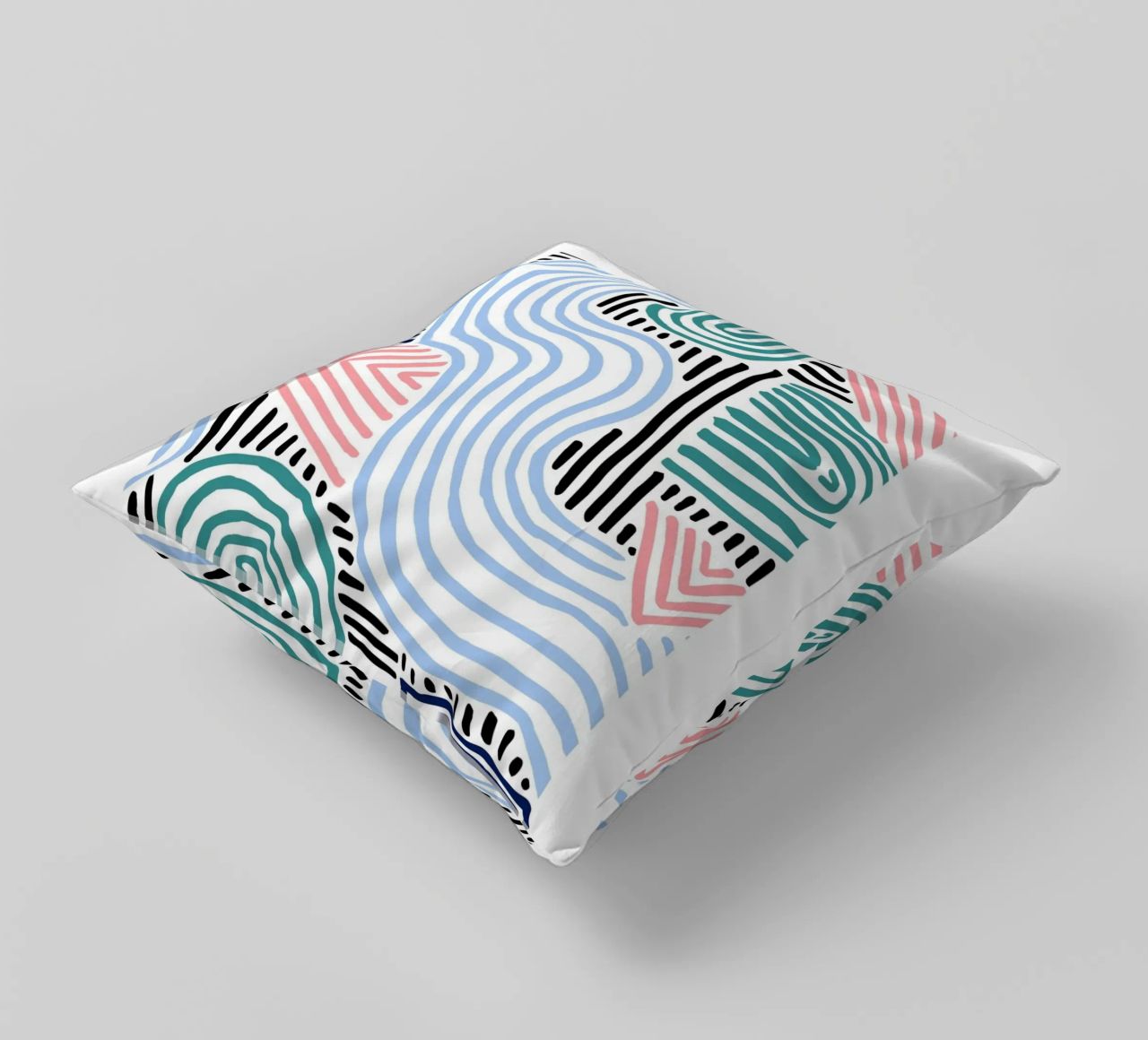 Freeform Abstract: linee e forme disegnate a mano, tendenza moderna A cuscino da NorwesClub