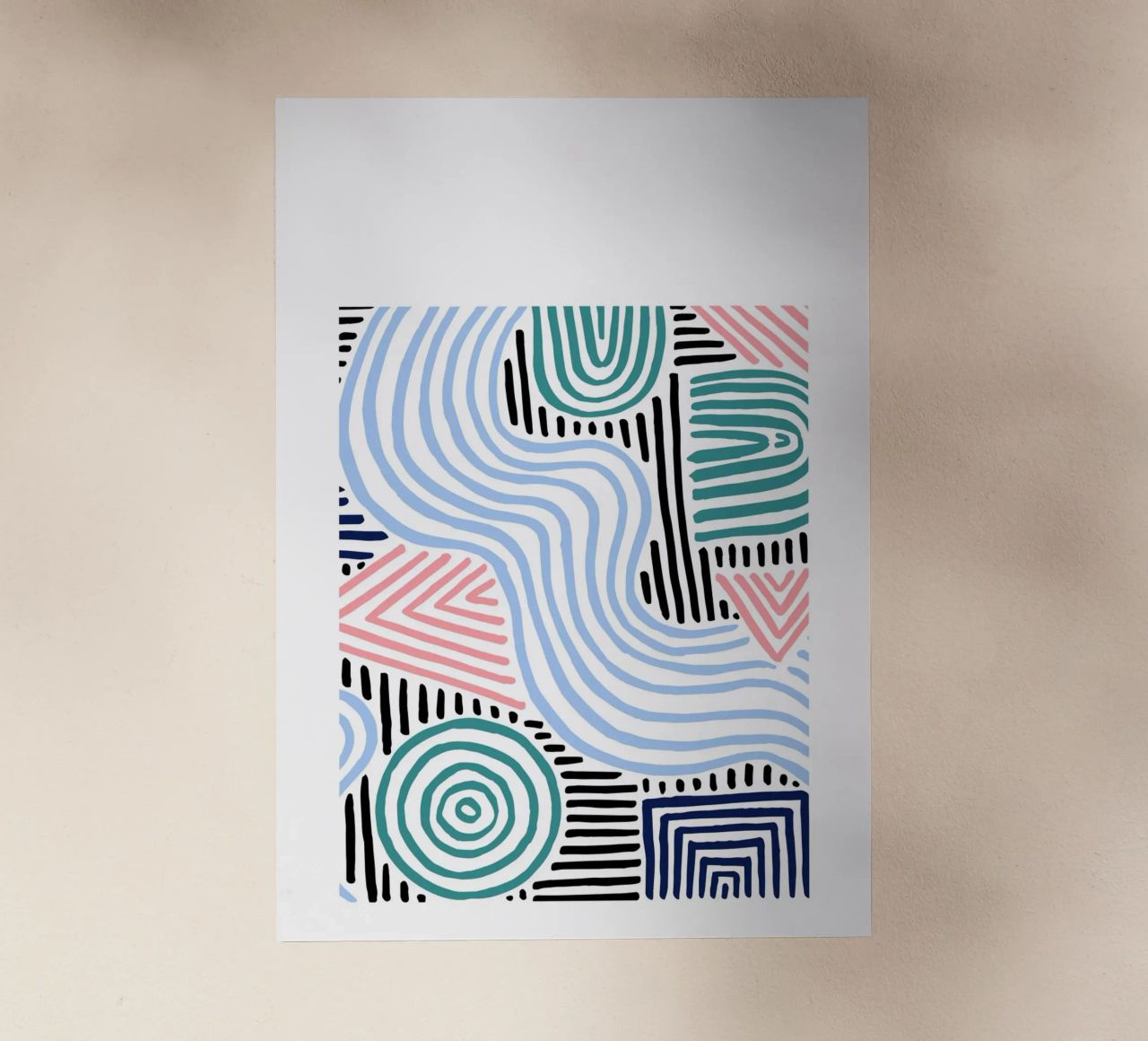 Freeform Abstract: linee e forme disegnate a mano, tendenza moderna A pellicola backlit da NorwesClub