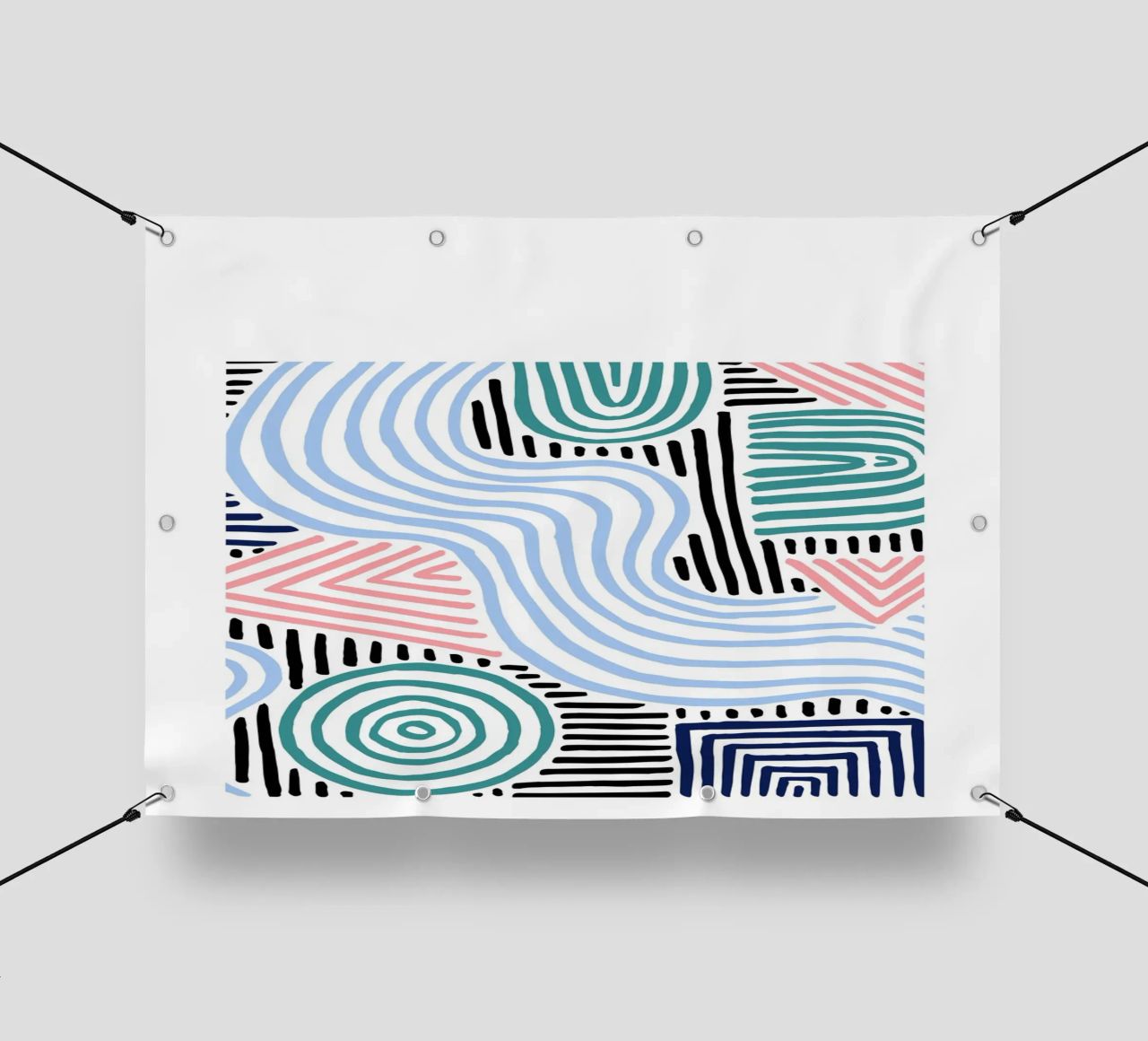 Freeform Abstract: linee e forme disegnate a mano, tendenza moderna A telo in pvc da NorwesClub