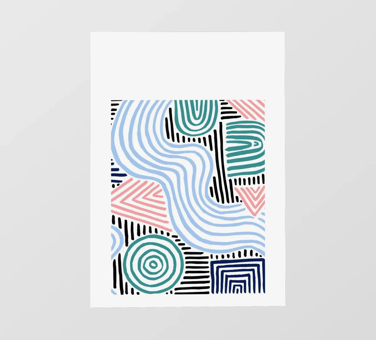Freeform Abstract: linee e forme disegnate a mano, tendenza moderna A telo in pvc da NorwesClub