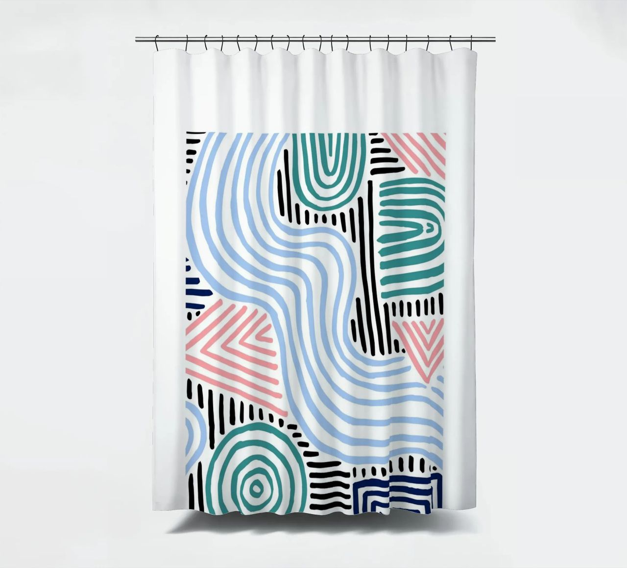 Freeform Abstract: linee e forme disegnate a mano, tendenza moderna A tenda da doccia da NorwesClub