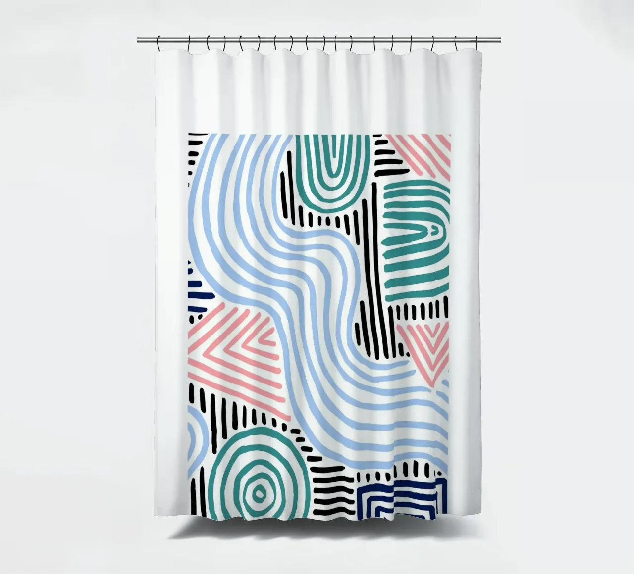 Freeform Abstract: linee e forme disegnate a mano, tendenza moderna A tenda da doccia da NorwesClub