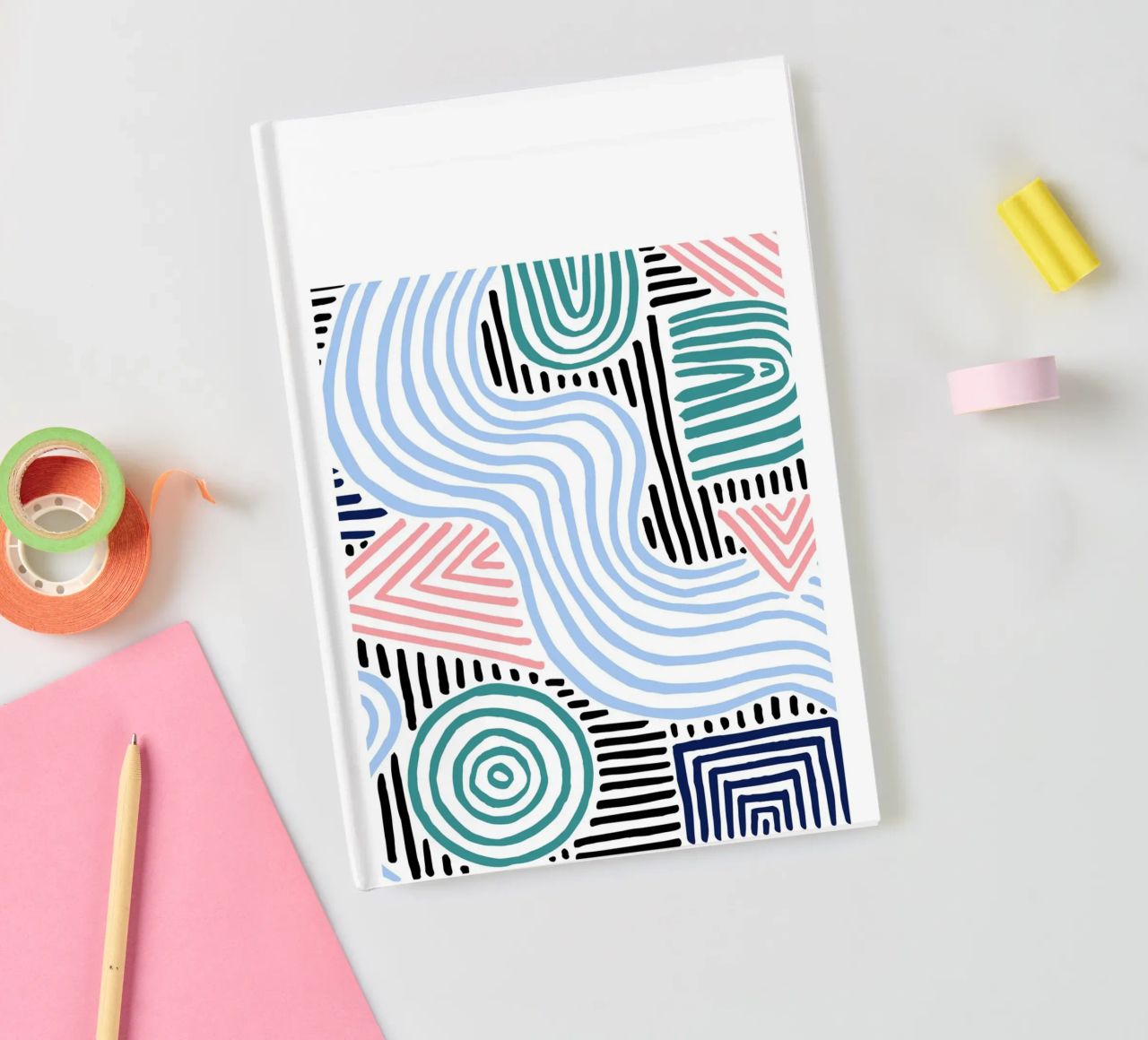Freeform Abstract: Hand-Drawn Lines & Shapes, Modern Trend A notebook by NorwesClub