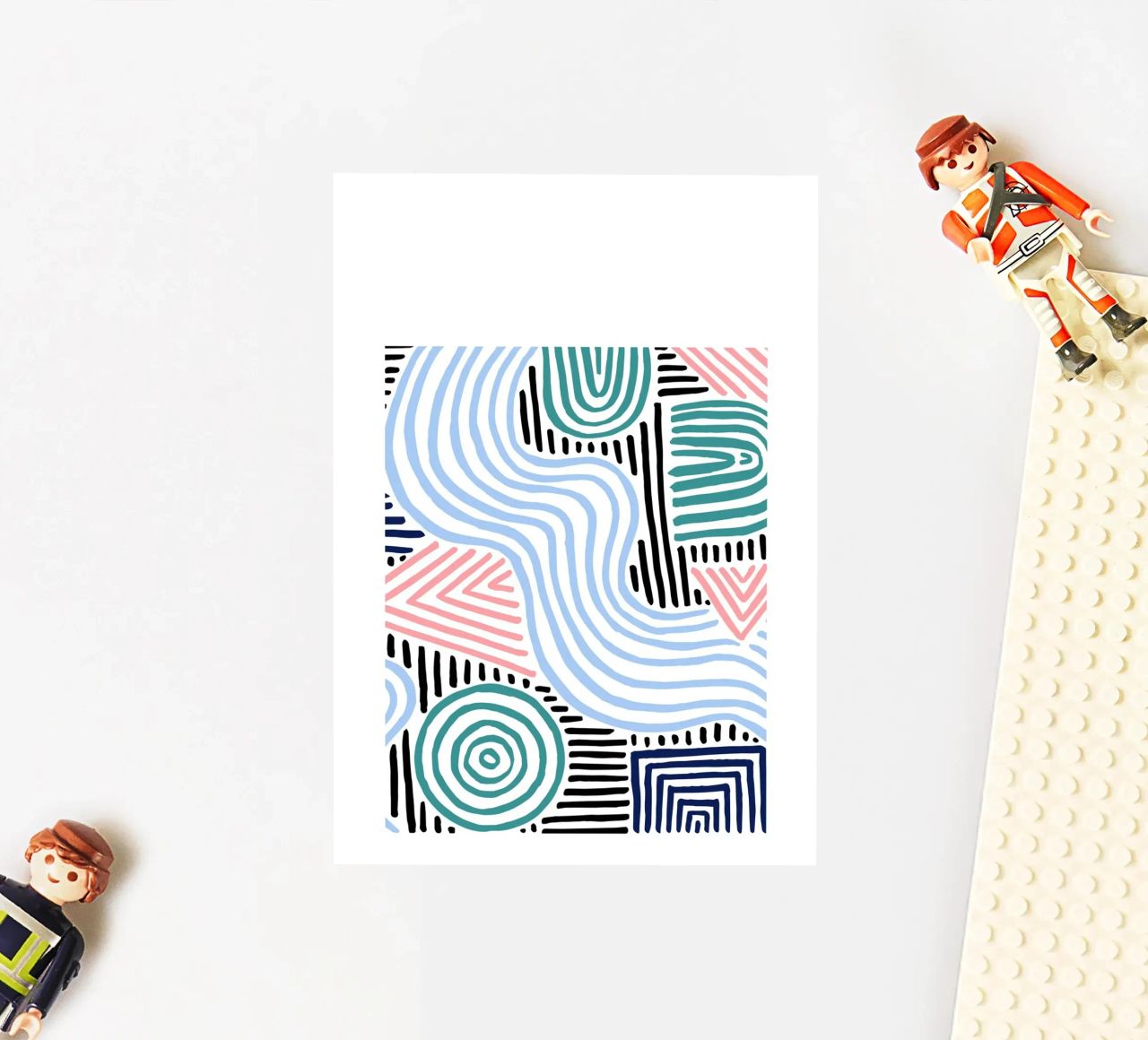 Freeform Abstract: linee e forme disegnate a mano, tendenza moderna A adesivo da NorwesClub