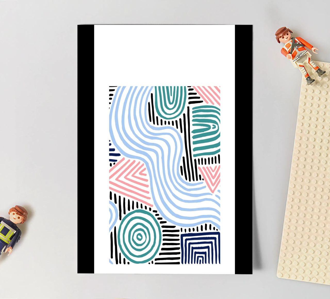 Freeform Abstract: linee e forme disegnate a mano, tendenza moderna A foglio adesivo da NorwesClub