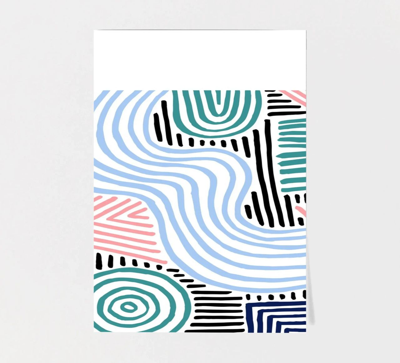 Freeform Abstract: linee e forme disegnate a mano, tendenza moderna A foglio adesivo da NorwesClub
