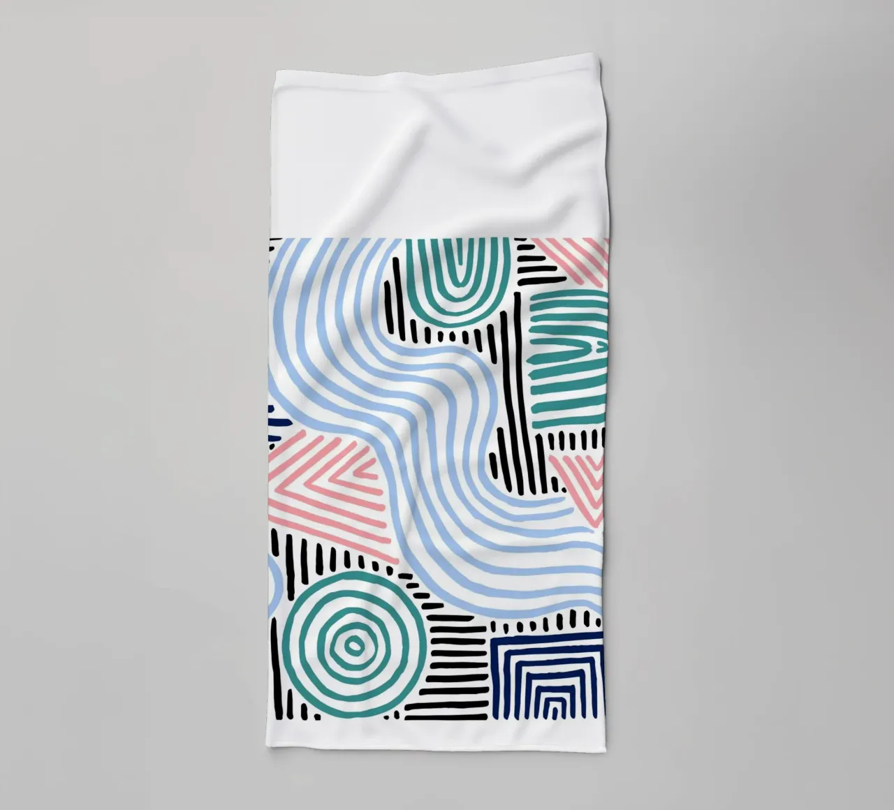 Abstrakte Freiform: Handgezeichnete Linien und Formen, moderner Trend A Handtuch von NorwesClub