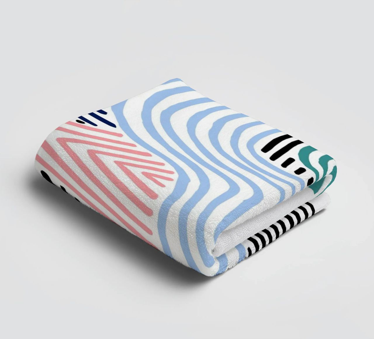 Freeform Abstract: Hand-Drawn Lines & Shapes, Modern Trend A towel by NorwesClub