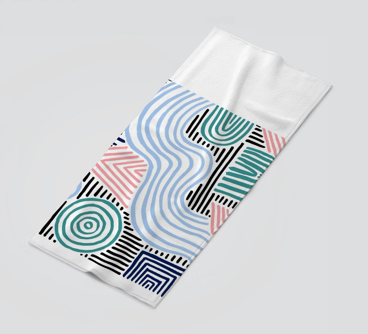 Freeform Abstract: linee e forme disegnate a mano, tendenza moderna A telo mare da NorwesClub