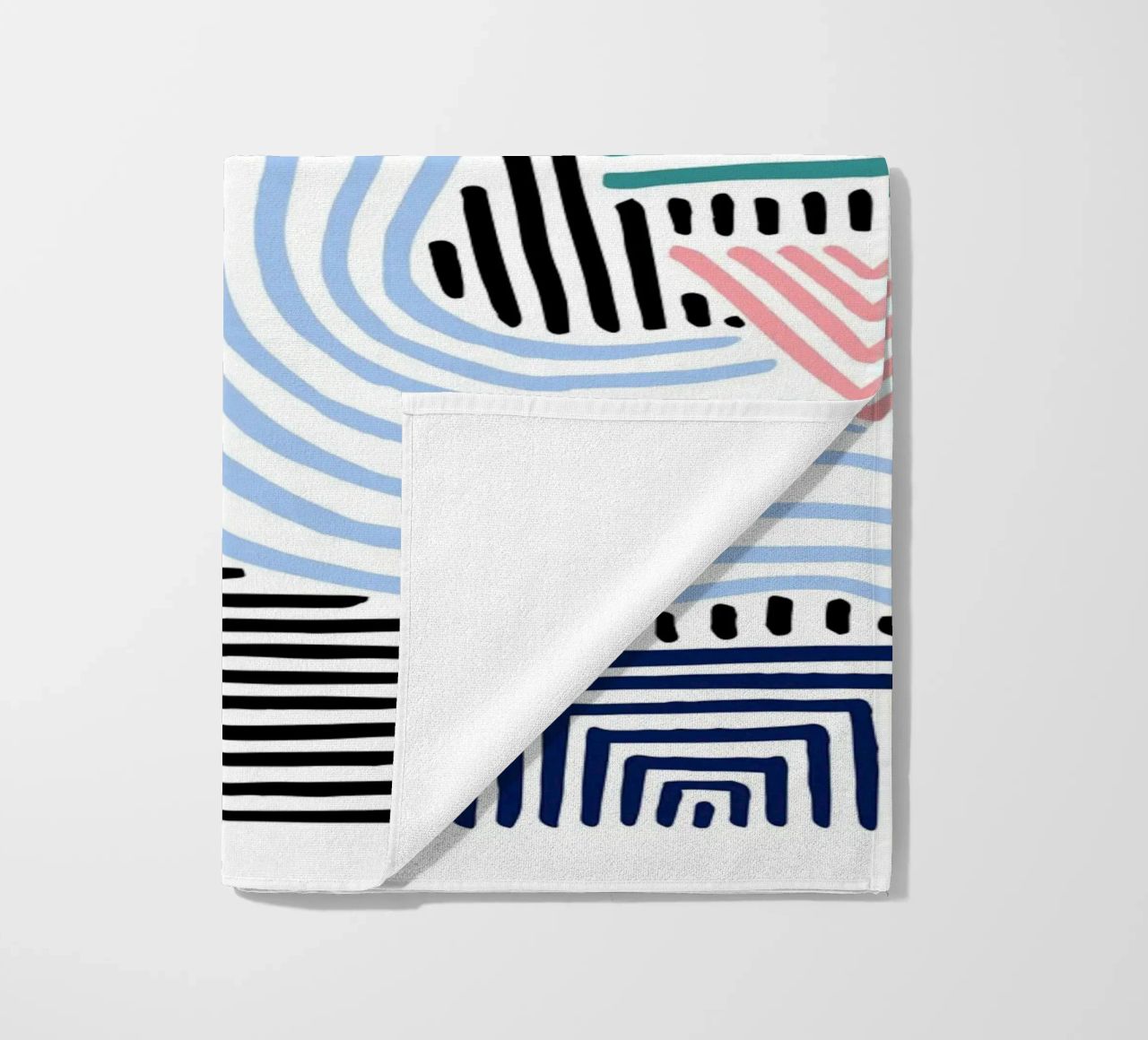Freeform Abstract: linee e forme disegnate a mano, tendenza moderna A telo mare da NorwesClub