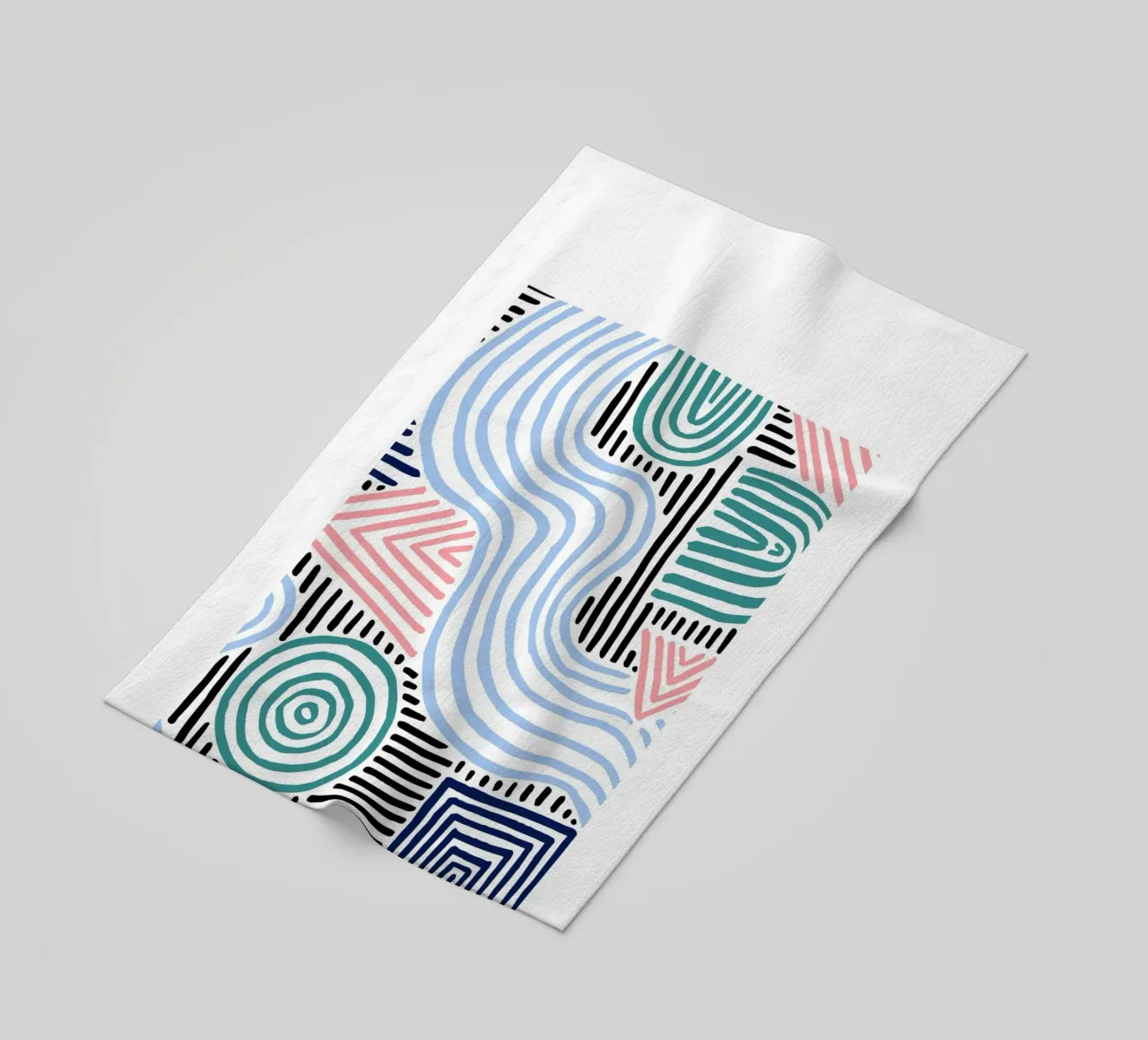 Freeform Abstract: linee e forme disegnate a mano, tendenza moderna A telo mare da NorwesClub