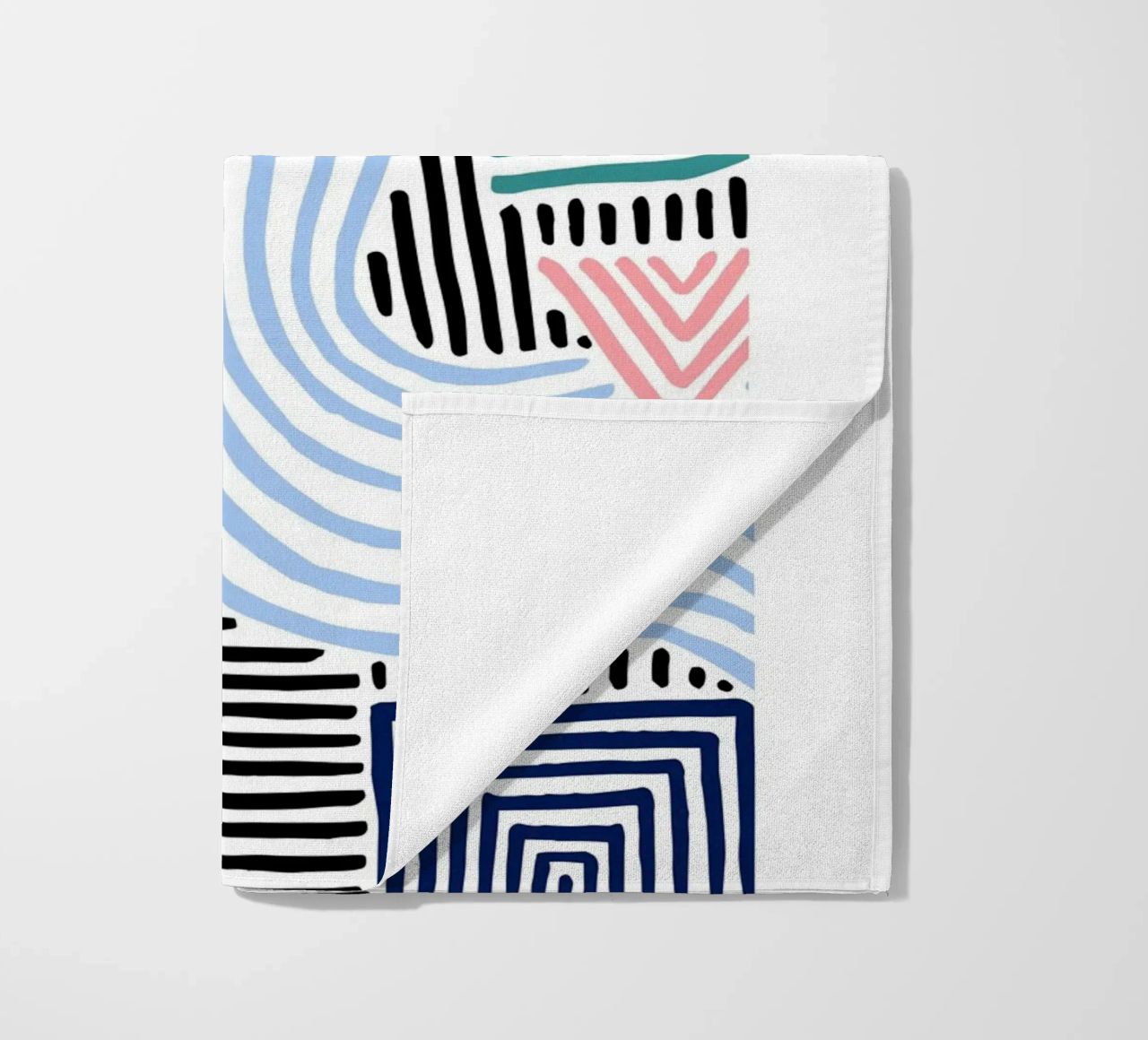 Freeform Abstract: linee e forme disegnate a mano, tendenza moderna A telo mare da NorwesClub