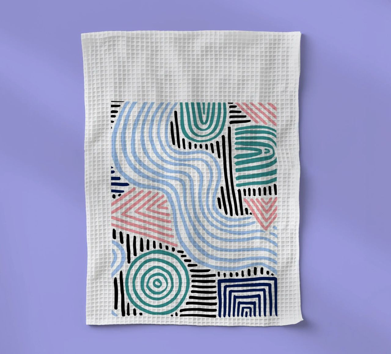 Freeform Abstract: linee e forme disegnate a mano, tendenza moderna A canovaccio da cucina da NorwesClub