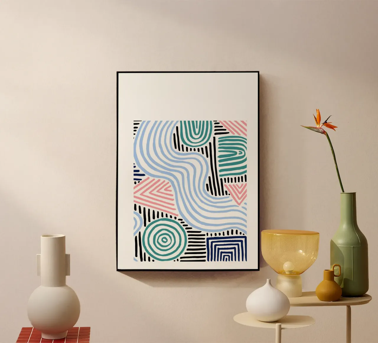 Freeform Abstract: linee e forme disegnate a mano, tendenza moderna A plexiglass da NorwesClub