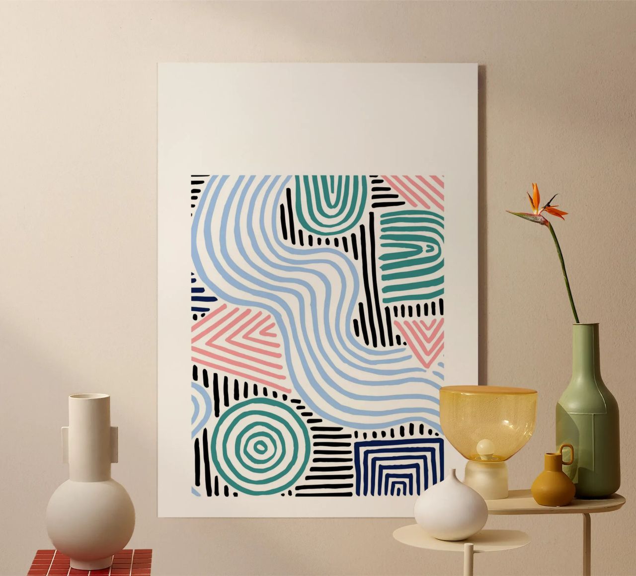 Freeform Abstract: linee e forme disegnate a mano, tendenza moderna A plexiglass da NorwesClub