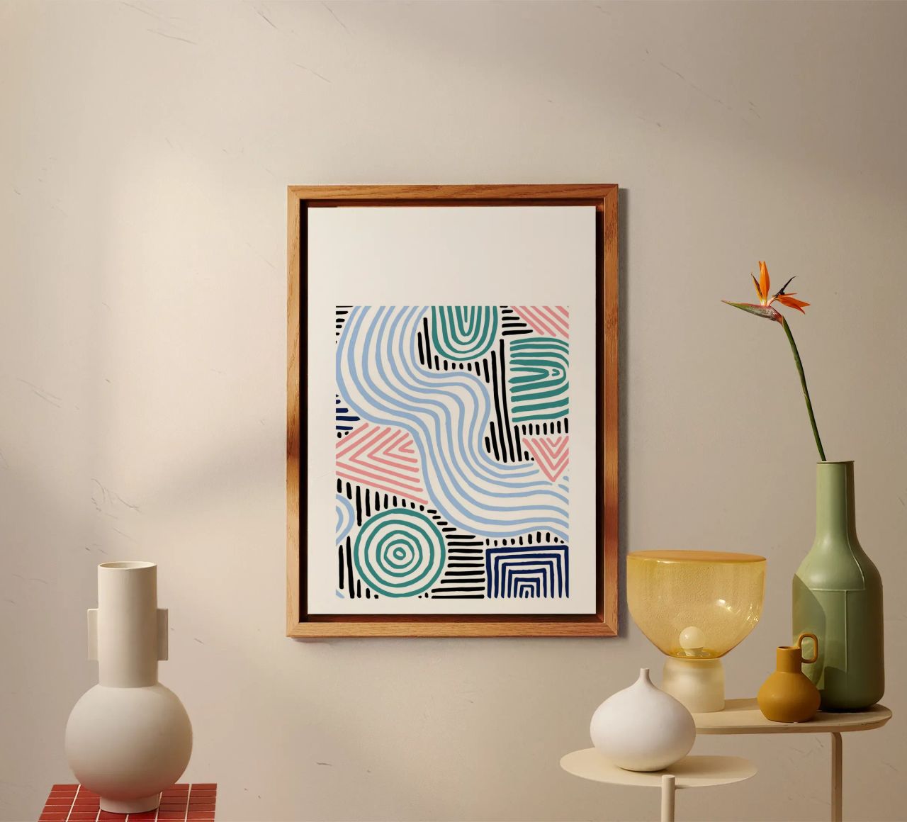 Freeform Abstract: linee e forme disegnate a mano, tendenza moderna A alluminio dibond da NorwesClub
