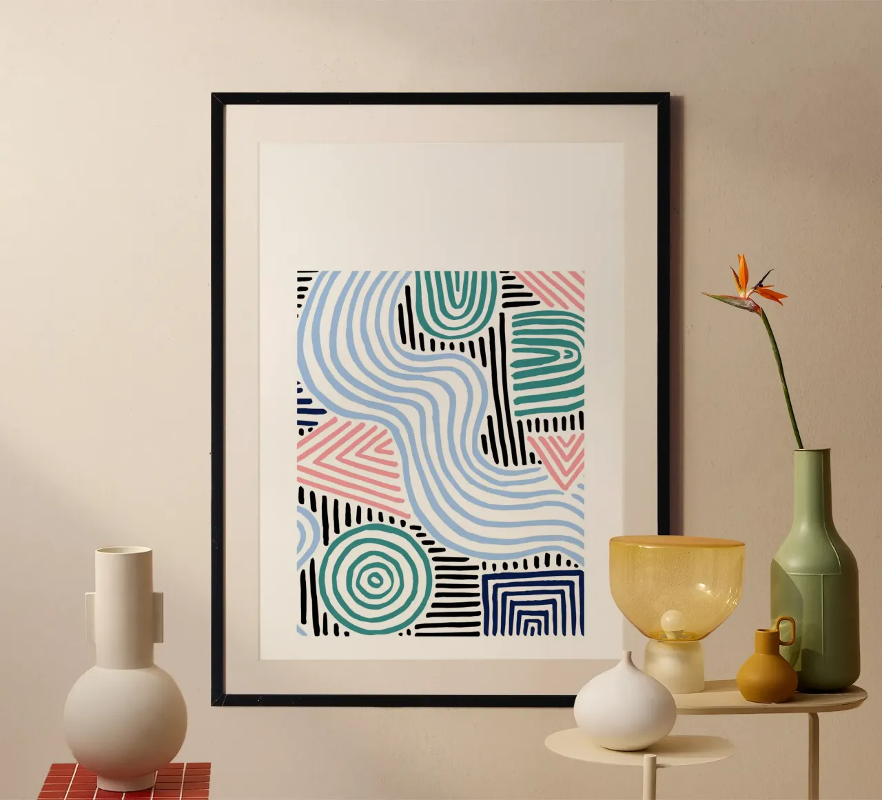 Freeform Abstract: linee e forme disegnate a mano, tendenza moderna A carta hahnemühle da NorwesClub