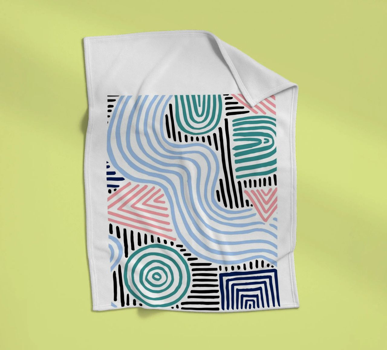 Freeform Abstract: linee e forme disegnate a mano, tendenza moderna A coperta in pile da NorwesClub