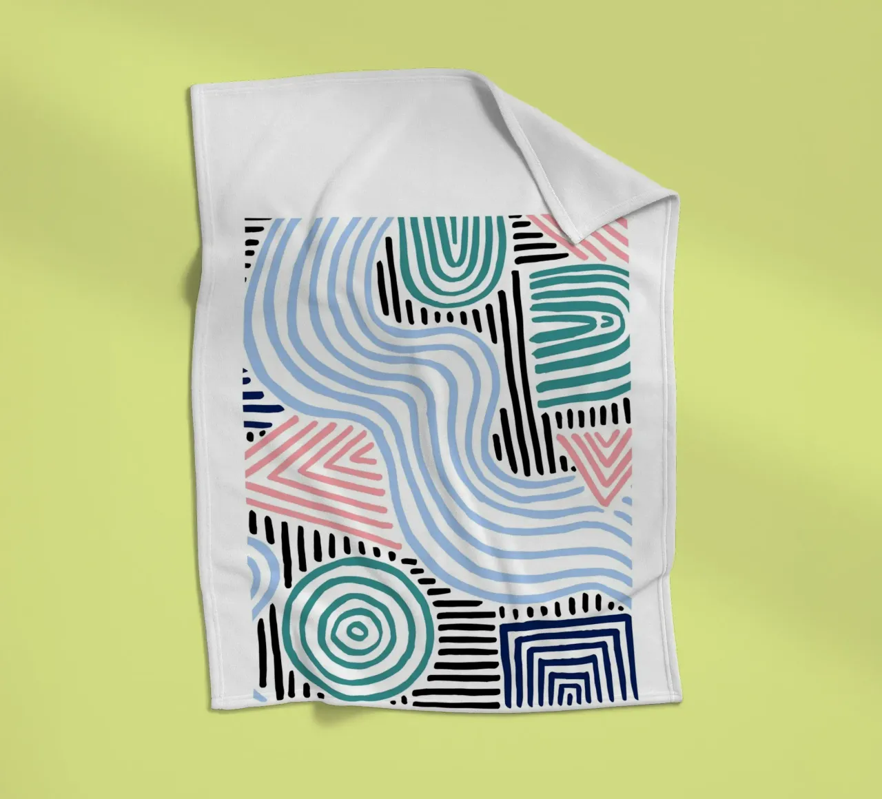 Freeform Abstract: linee e forme disegnate a mano, tendenza moderna A coperta in pile da NorwesClub
