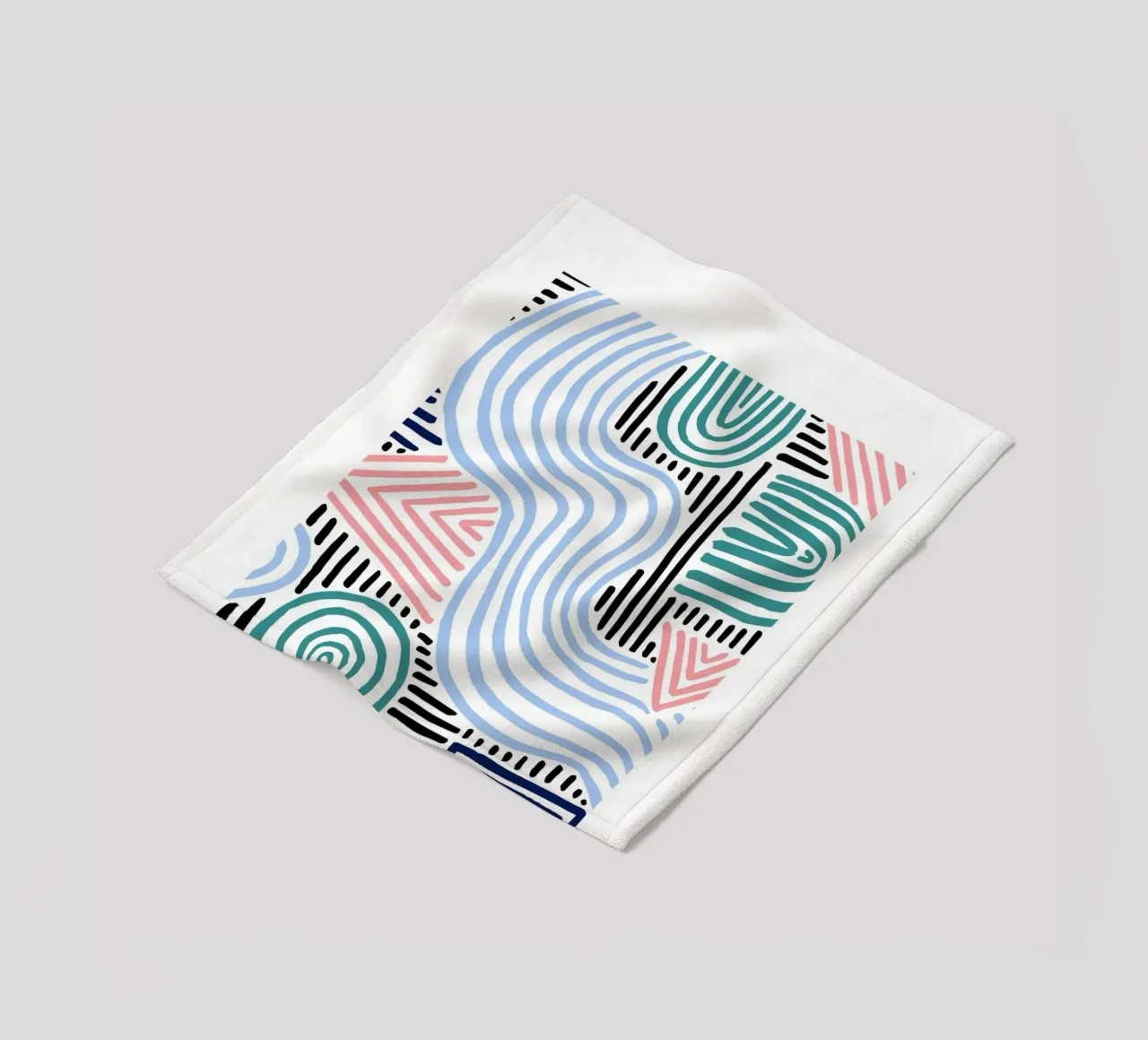 Freeform Abstract: linee e forme disegnate a mano, tendenza moderna A coperta in pile da NorwesClub