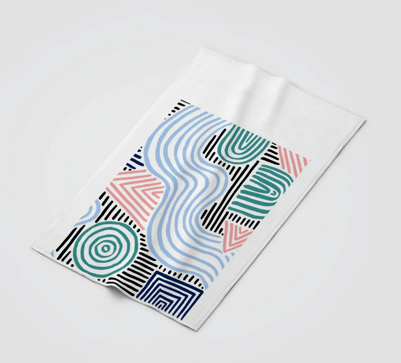 Freeform Abstract: linee e forme disegnate a mano, tendenza moderna A coperta in pile da NorwesClub