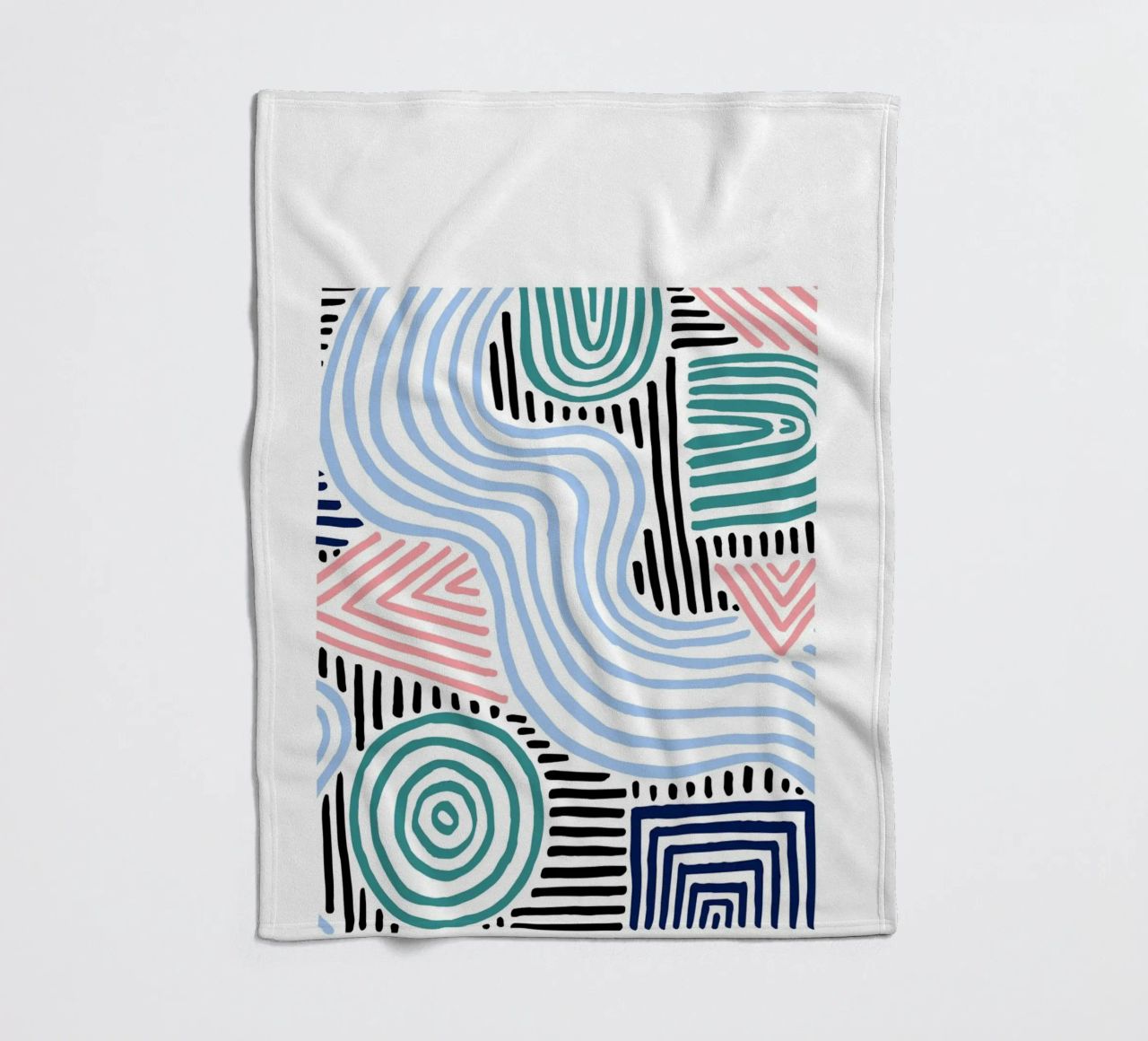 Freeform Abstract: linee e forme disegnate a mano, tendenza moderna A coperta in pile da NorwesClub