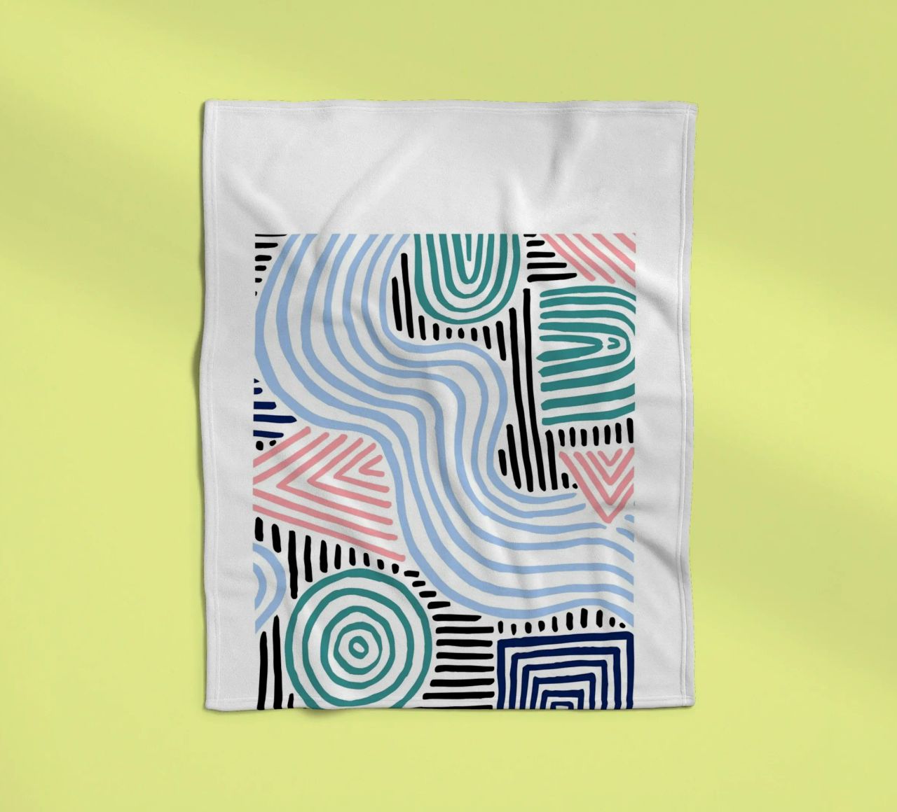 Freeform Abstract: linee e forme disegnate a mano, tendenza moderna A coperta in pile da NorwesClub