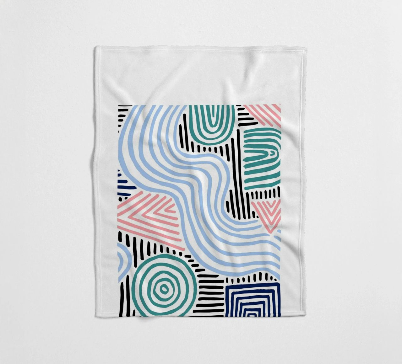 Freeform Abstract: linee e forme disegnate a mano, tendenza moderna A coperta in pile da NorwesClub
